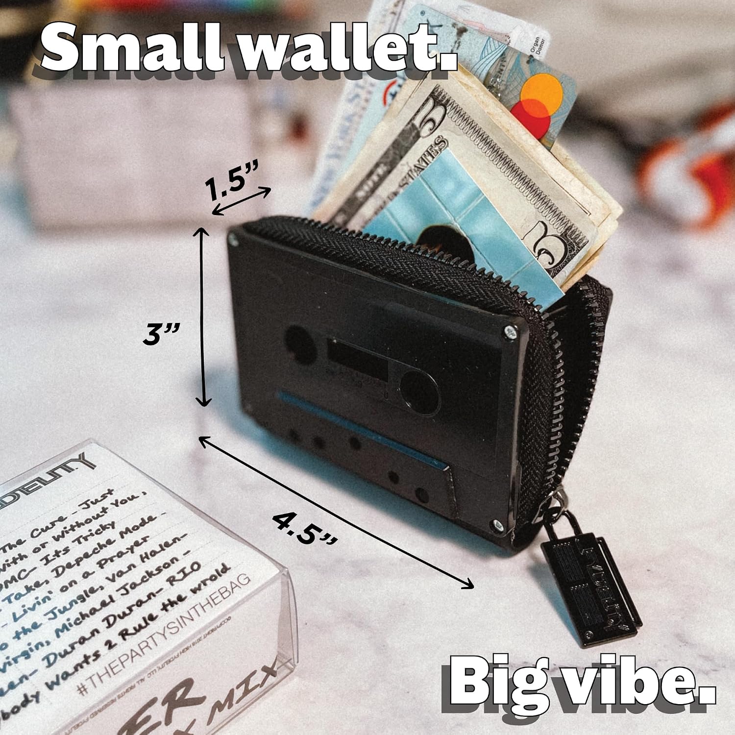 Fydelity Retro Cassette Tape Cute Wallet for Women Kawaii Cool Small Gift