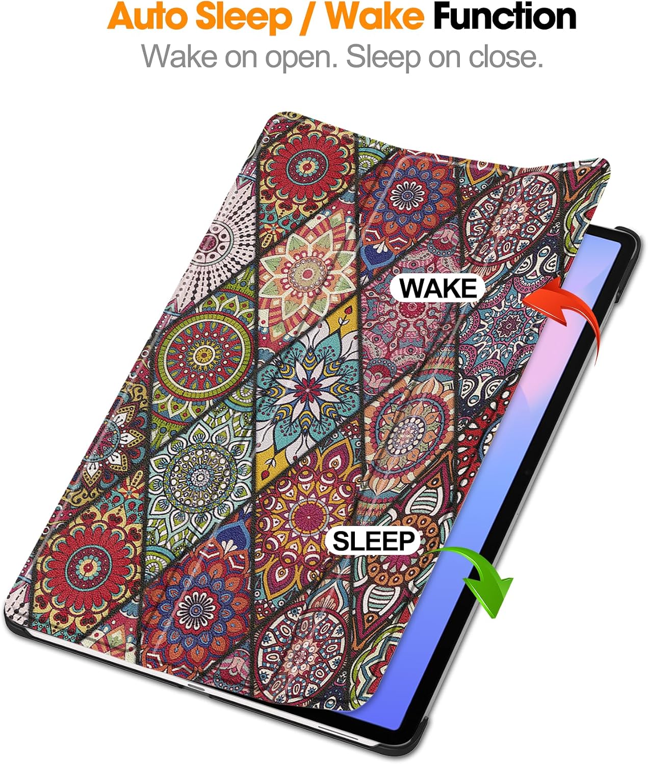 Gylint Case for Samsung Galaxy Tab S10 FE+ 13.1 Inch 2025, Folding Folio Ultra-Thin PU Leather Stand Case Cover for Tab S10 FE Plus 13.1 Inch SM-X620 / X626 Mandala image 2