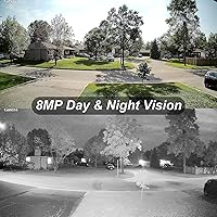 Vista 2 de Anpviz Sistema de cámara de seguridad 4K con audio, 4 cámaras domo 4K PoE con cable H.265+4K8MP 8CH NVR con disco duro de 2 TB