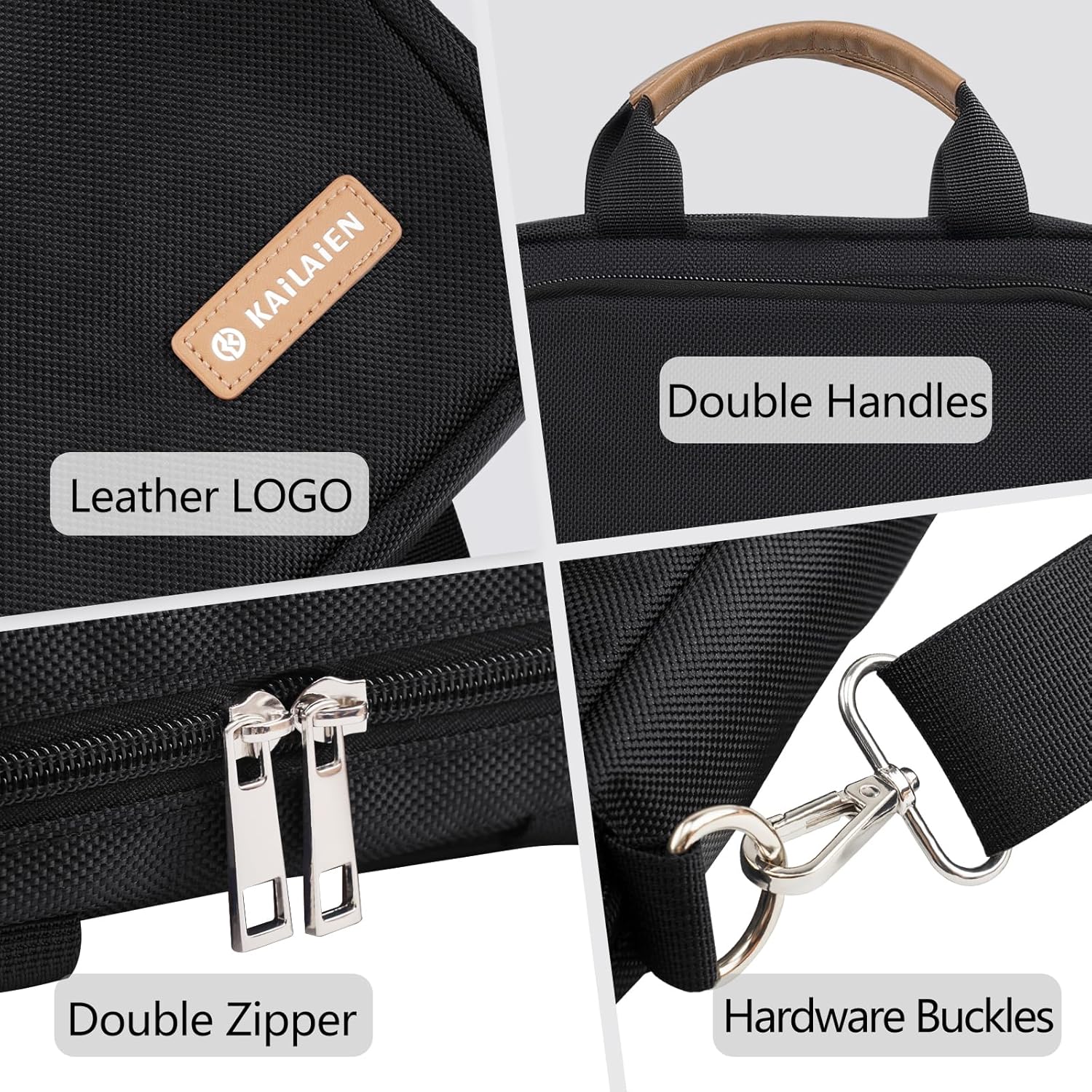 10-13 Inch Tablet Sleeve Bag, Ipad Bag for 13 In/11 in New iPad Pro M4 & 13 in Air M2 2024,iPad Pro 12.9 M2&M1,Ipad 10.9,Galaxy Tab S8+/S9+ 12.4,with Removable Shoulder Strap(Black) - Image 4