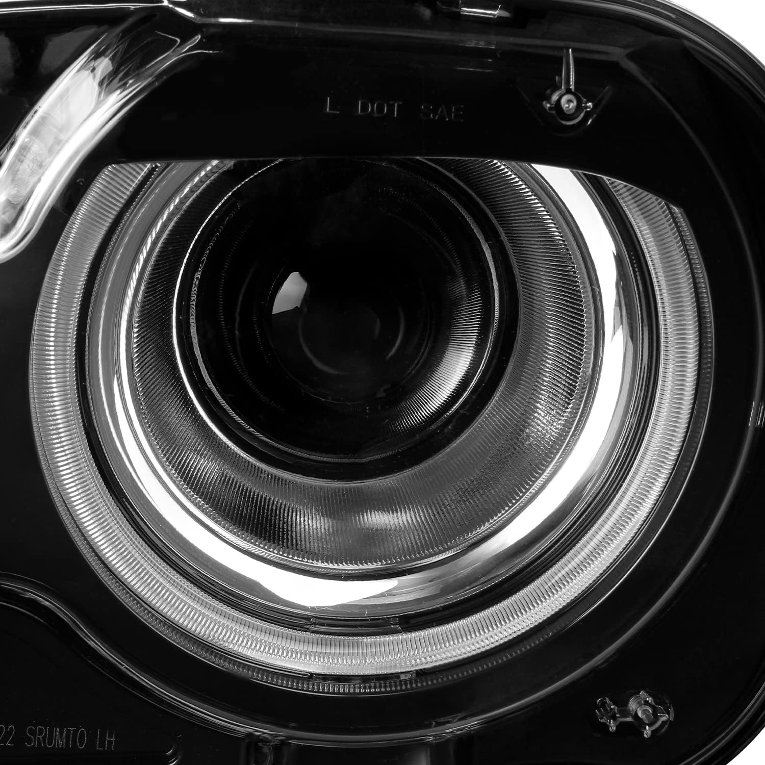 AKKON - Fits 2015-2022 Dodge Challenger [Halogen Type] Black Headlight Headlamp Driver Left w/LED DRL Turn Signal