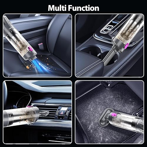 Miniatura 5 de Aspiradora de mano inalámbrica de 25000 Pa, aspiradora de mano 3 en 1, incluye pantalla inteligente y base de carga, aspiradora de mano recargable