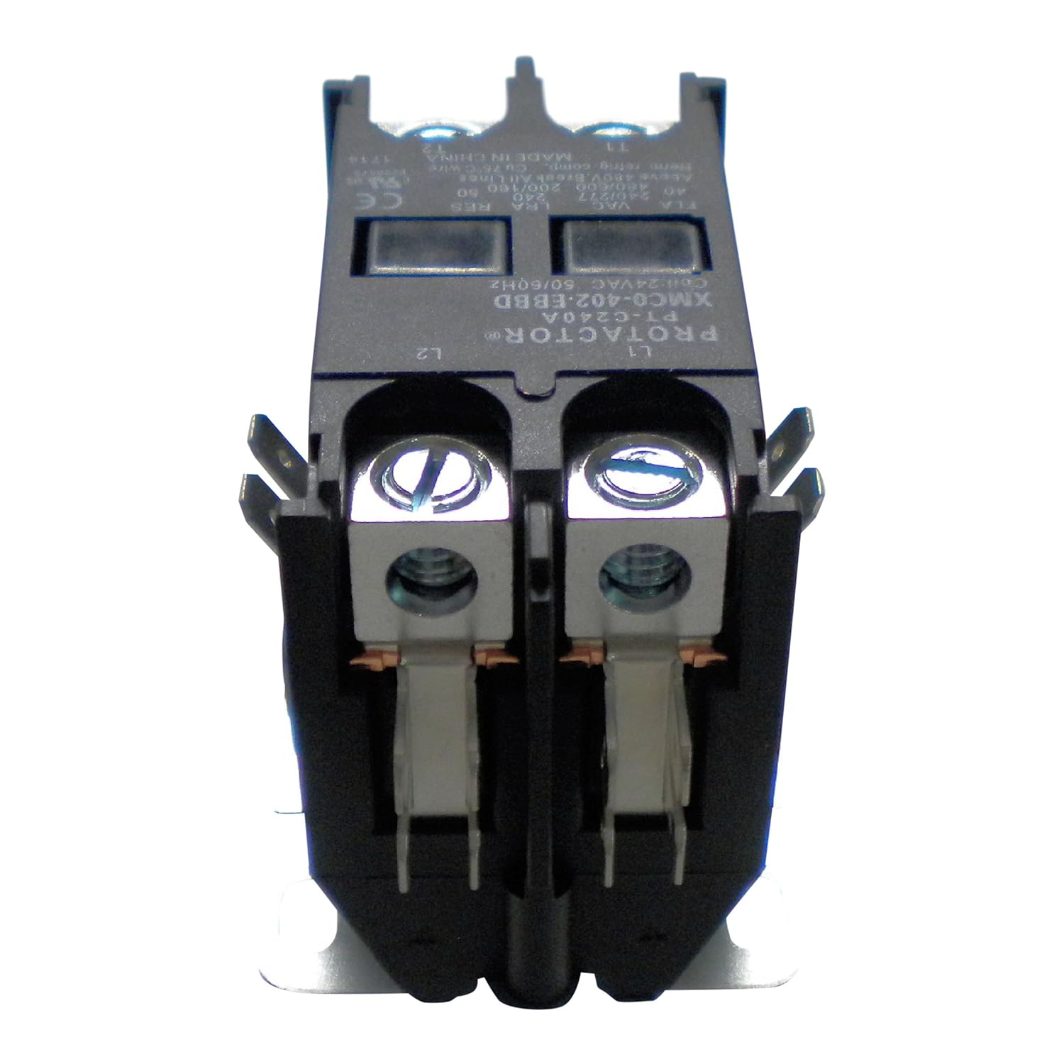 PROTACTOR 2 Pole 40 Amp AC Contactor, top view