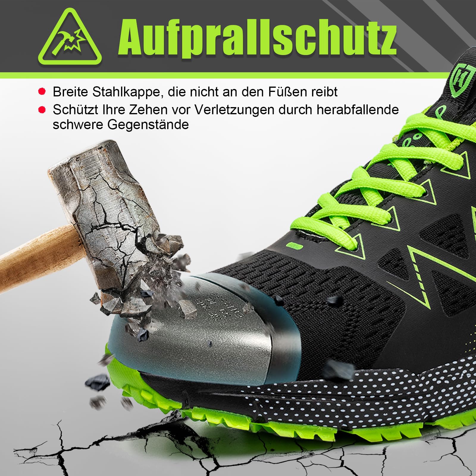 Zapatos de Seguridad Antideslizantes con Punta de Acero para Hombre Mujer Trabajo Ligero Transpirable