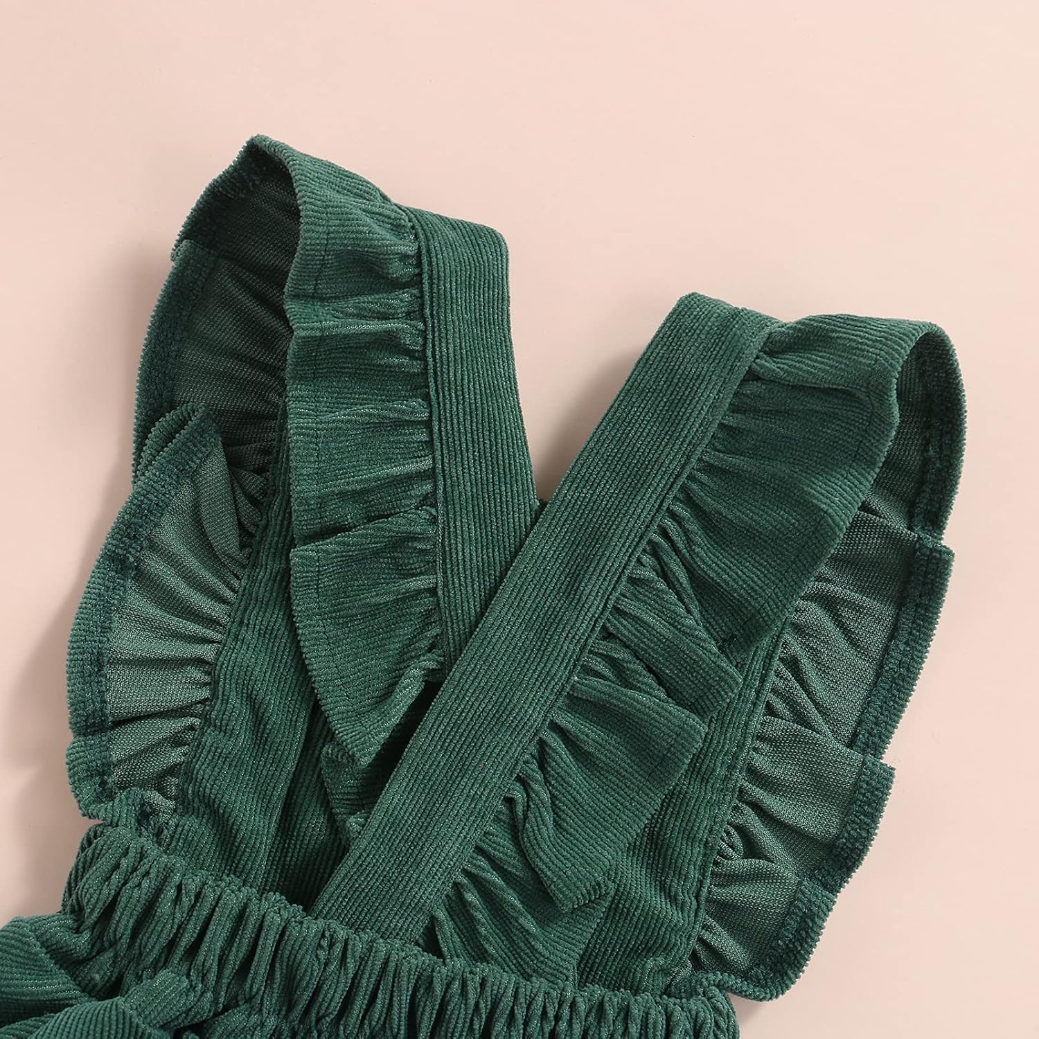 Baby Girls Corduroy Suspender Dress Floral Embroidered Ruffled Sleeveless Overall Skirt Dress Fall Winter Outfits: Clothing, Shoes & Jewelry