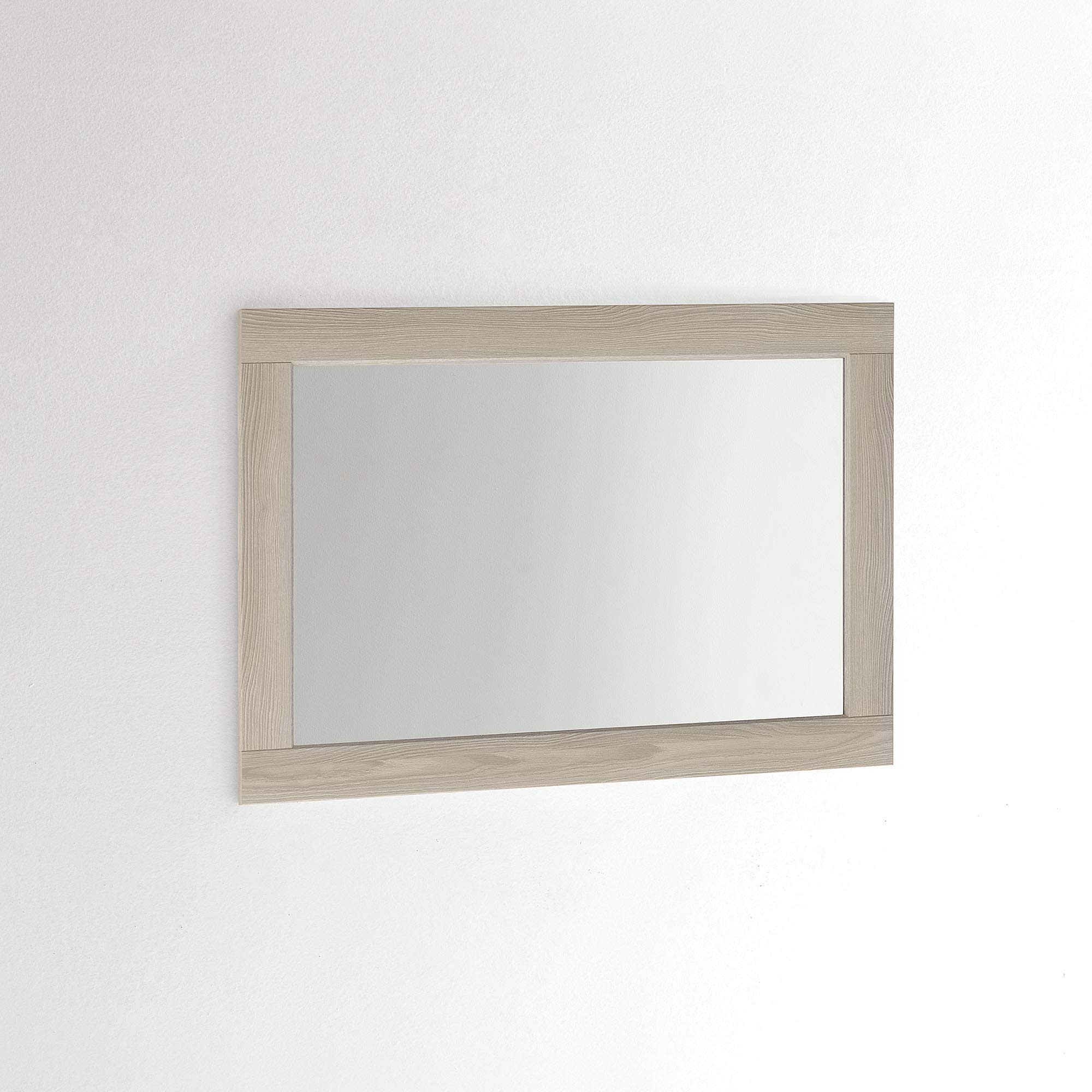 ARHome Specchiera Parete Modern, 90 x 60, Frassino Crema, Specchio Parete Muro, Made in Italy
