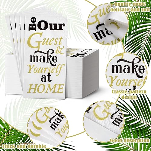 Miniatura 3 de 200 servilletas de baño desechables para invitados, toallas de mano de papel de cena, servilletas de mano desechables para baño, sala de polvo,