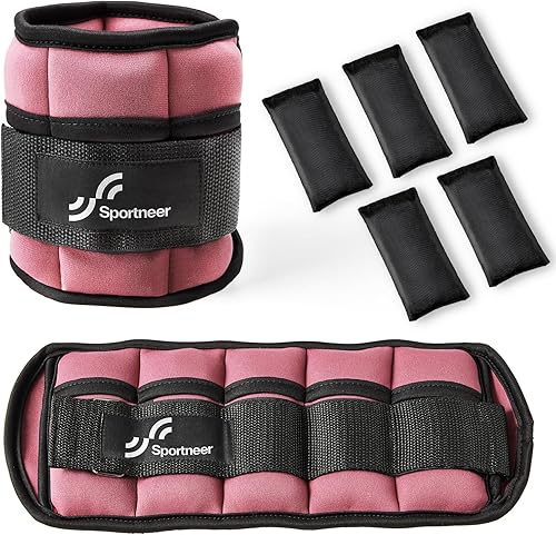 Miniatura 8 de Sportneer Pesas de tobillo ajustables, 1 par de correas de peso de piernas de 2, 4, 6, 8, 10 libras para mujeres y hombres, juego de pesas de