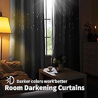 Vista 371 de BGment Room Darkening Curtains 95 Inches Long, Grommet Thermal Insulated Blackout Curtains with Wave Line and Dots Printed for Bedroom, 2 Panels