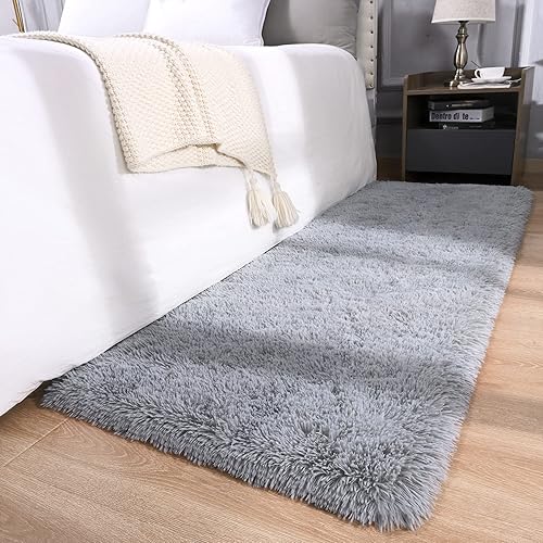 Miniatura 2 de DETUM Alfombra gris de 2 x 6 pulgadas, alfombra gris para dormitorio, cocina, mesita de noche, pasillo, entrada, alfombra gris súper suave y