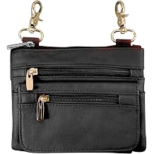 Motorcyclist Fanny Pack - Four Main Compartments, Shoulder Strap - Black