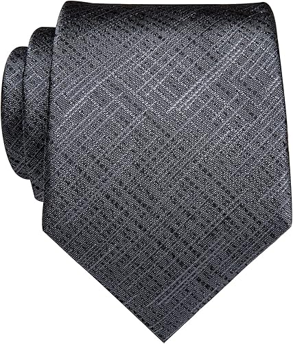 Miniatura 4 de Corbatas a rayas y corbatas a cuadros para hombre, corbata de seda tejida, juego de clip de corbata dorado