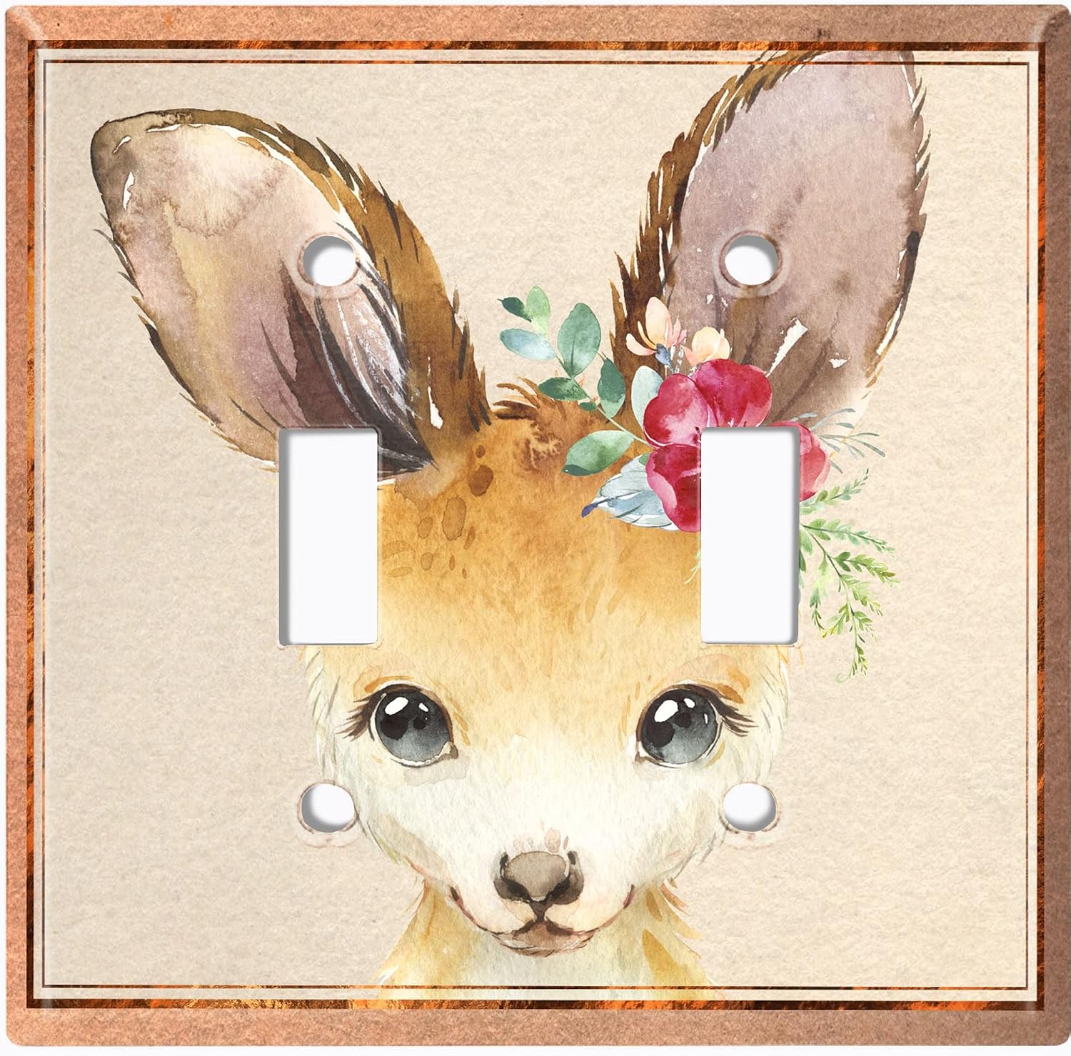 Metal Light Switch Plate Cover Cute Baby Animal Kangaroo ANM041
