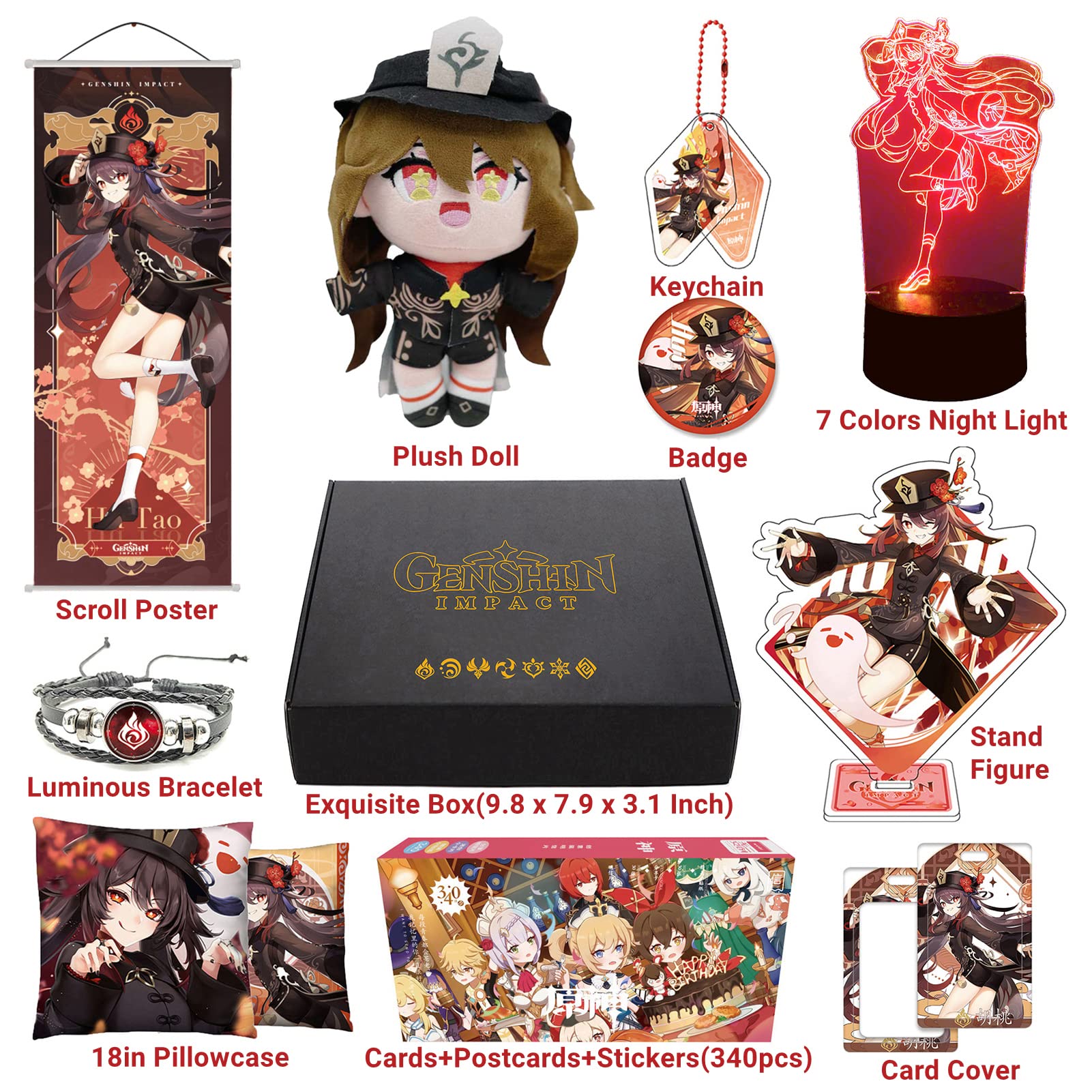 Genshin Impact Merch Box Mualani Set – Mit Puppe, Poster, Kissenbezug, Figuren & Mehr