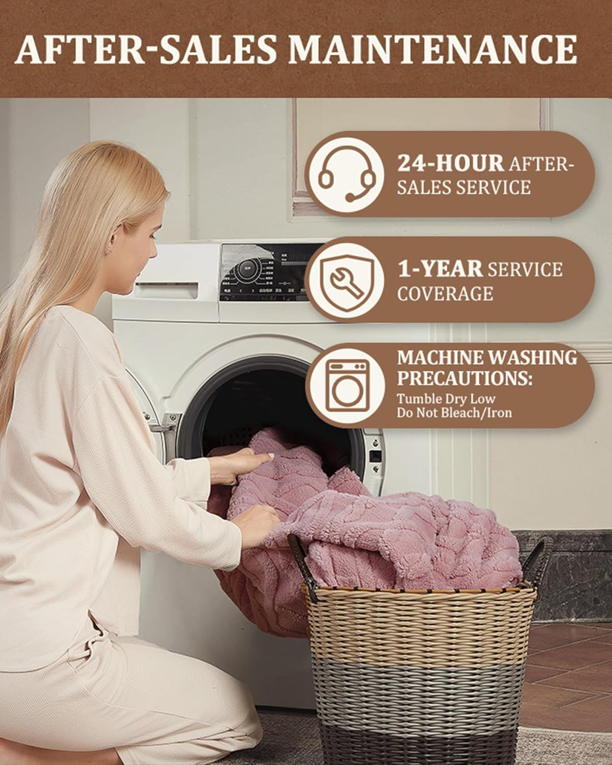 CAROMIO Electric Blanket King Size Dual Control - Thick Tufted Sherpa Heated Blanket King with 10 Heating Levels and 10 Time Settings, ETL Certified Fast Heating Blanket King Size 90"×100", Dusty Pink - Image 8