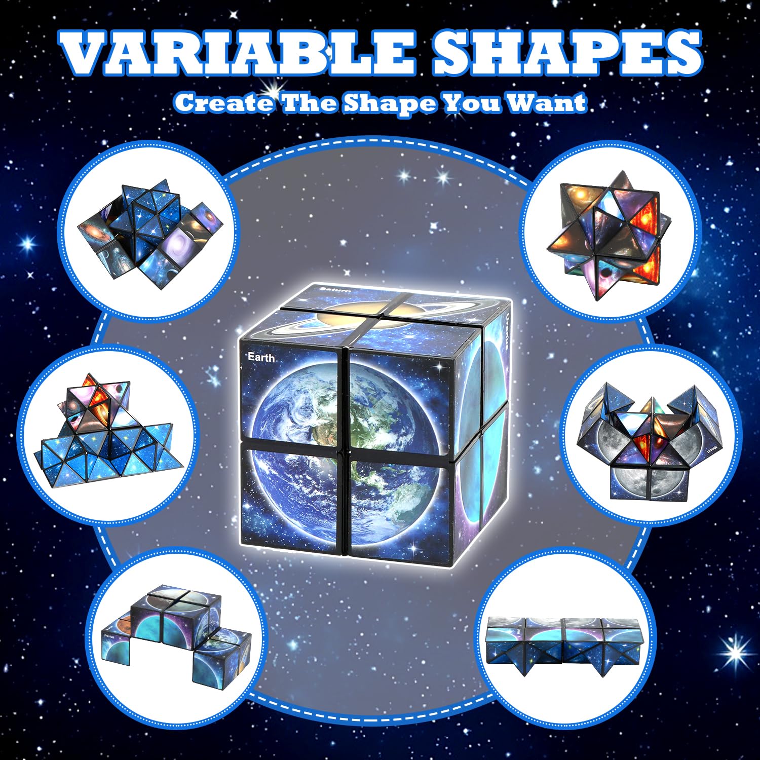 Gwiazda kostka rubika, Infinity Cube, antystresowa kostka IQ, puzzle nieskończoności, magiczna kostka, pomysły na prezent od 6, 7, 8, 9, 10, 11 lat, dla chłopców i dziewczynek