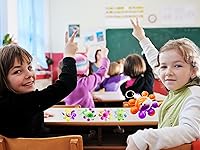 Vista 7 de Paquete de 50 llaveros de pulpo de burbujas para la ansiedad, para adolescentes y niños, suministros de cumpleaños, premios de estudiante de verano