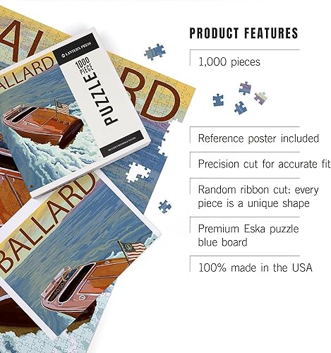 Miniatura 3 de Ballard, Seattle, Washington, Wooden Boat (1000 Piece Puzzle, Challenging Jigsaw Puzzle for Adults, Made in USA)