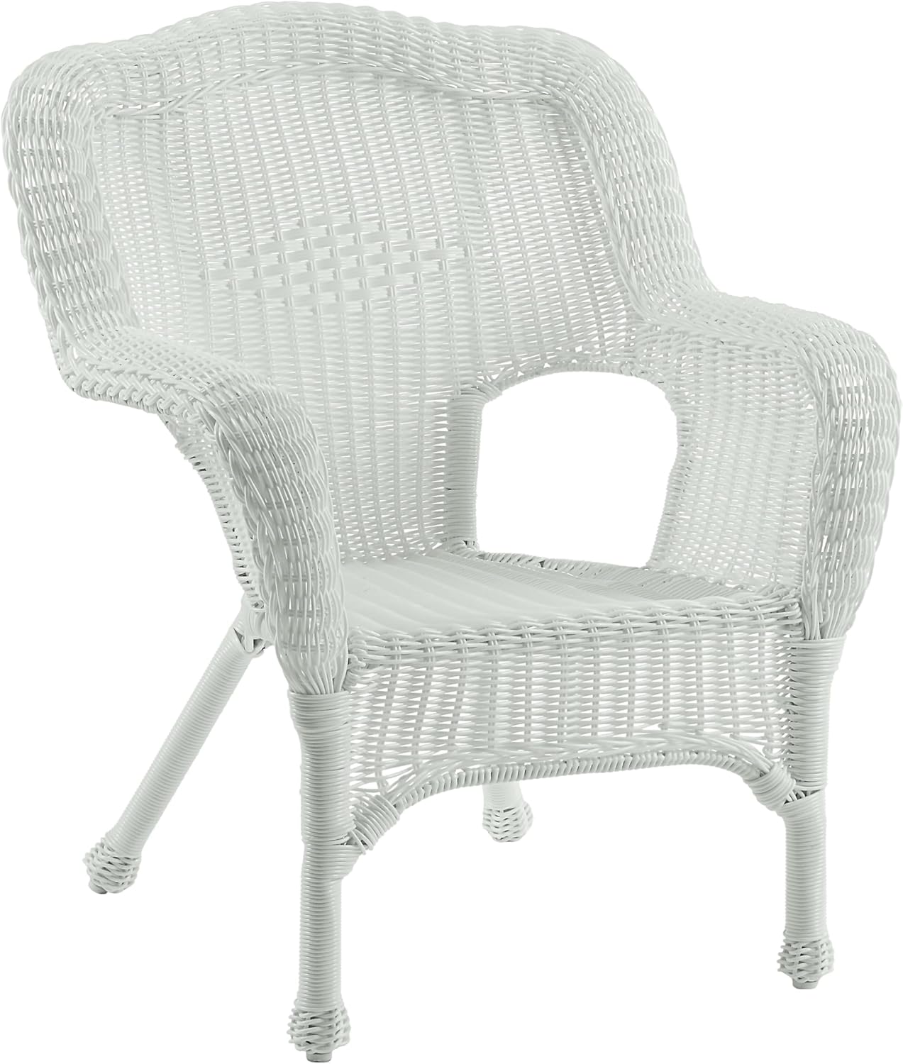 International Caravan Chelsea Resin Wicker Patio Dining Chair White