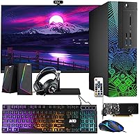 Vista 11 de Lumos 8 PC de escritorio para juegos, Intel Core i7 6ª generación, GT 1030 2GB DDR5, 8 GB de RAM, SSD de 1 TB + disco duro de 2 TB, monitor de 22