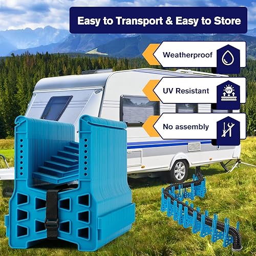 PAULINN RV Sewer Hose Support 15FT, Height Adjustable