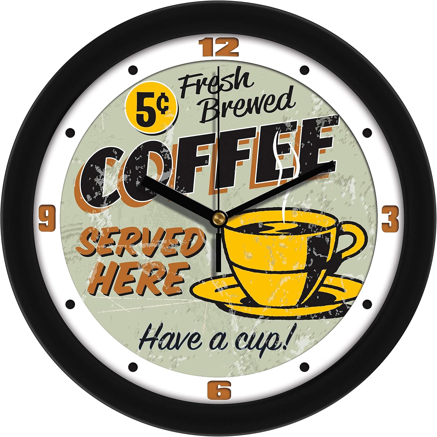 SunTime Retro Vintage Coffee Advertising Sign Wall Clock