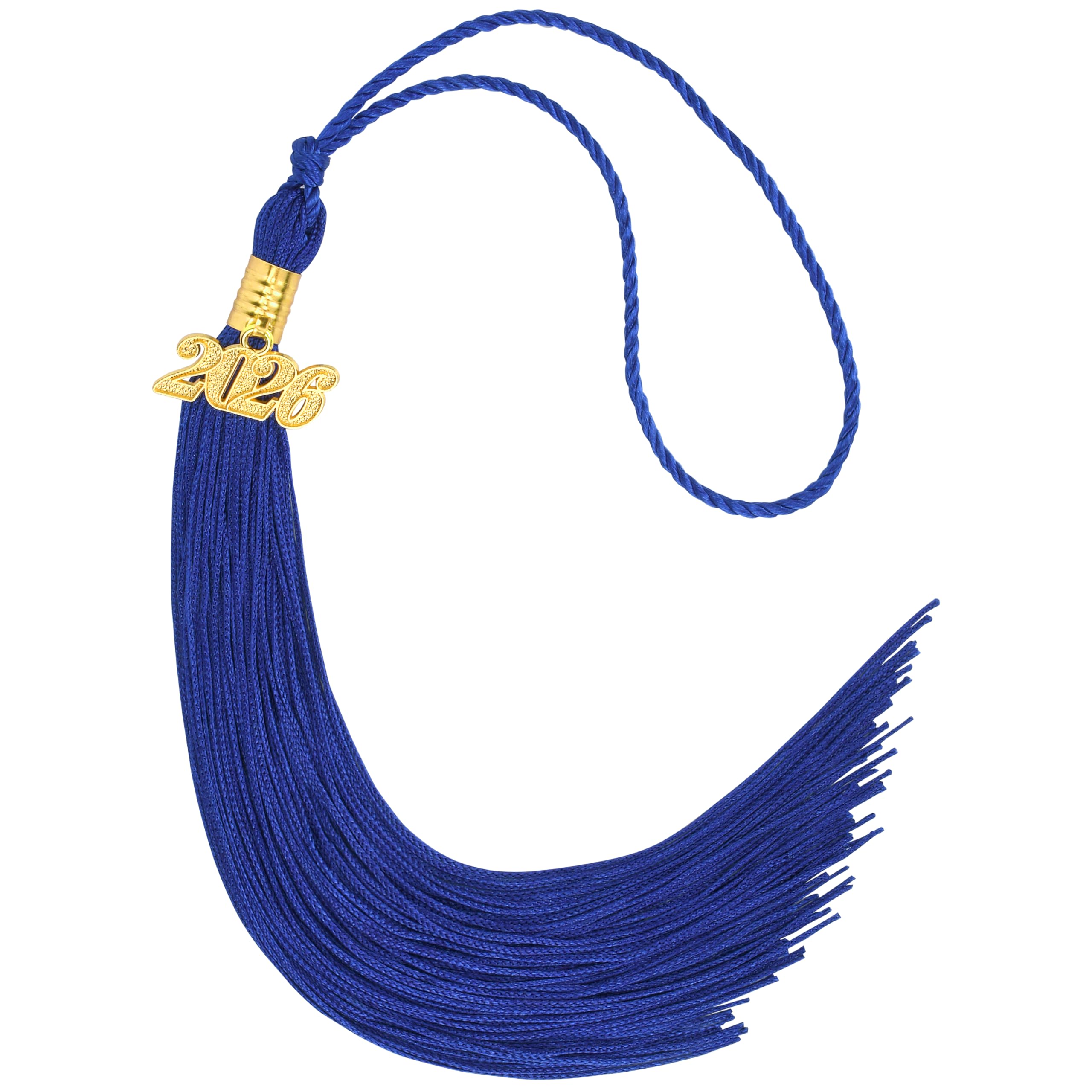 Photo 1 of 1 Pack 2026 Graduation Tassels, Blue Academic Graduation Cap Hat Tassel with Gold Charm, Tassels Memorial Grad Cords Class of 2026 College High School for Graduation Ceremonies Accessories