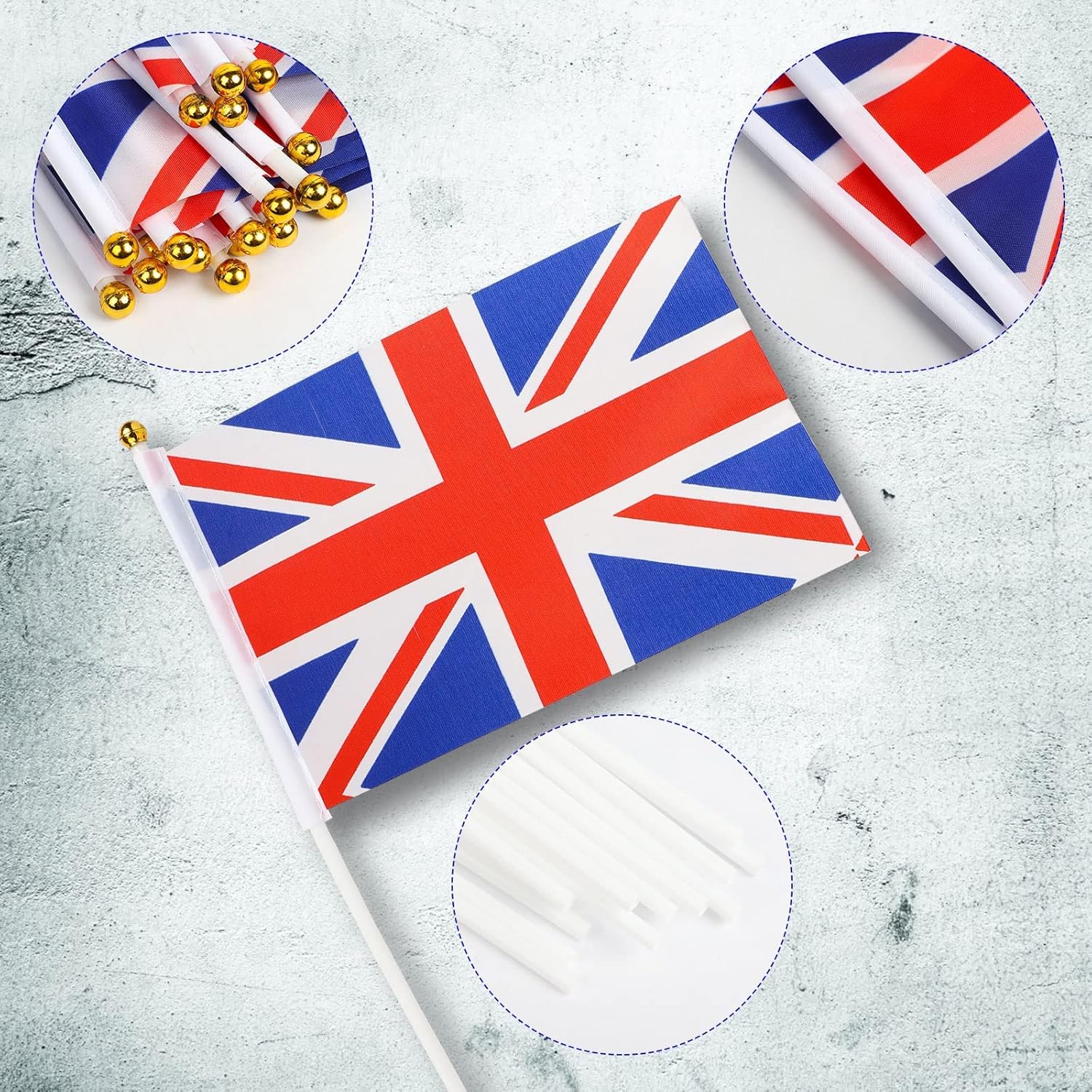 20 PCS Union Jack Flags, Vivid Color Union Jack Bunting for Platinum ...