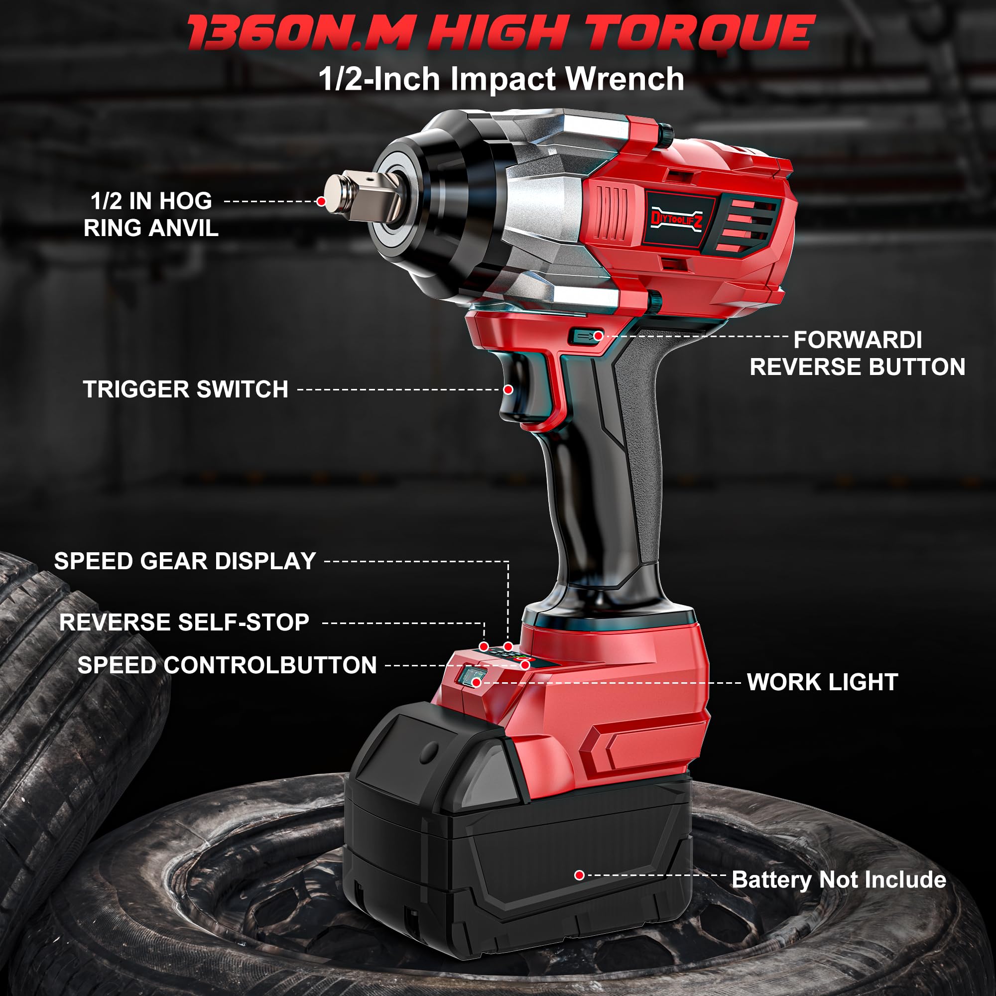 Bezprzewodowy klucz udarowy 1000N 1/2" do Milwaukee