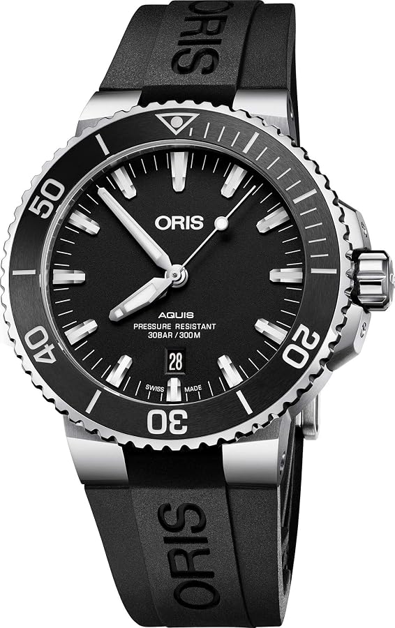 Amazon | Oris Aquis ブラックダイヤル 自動巻き メンズ ラバー 
