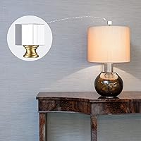 Vista 6 de 2 piezas de cubo de cristal para lámpara cuadrada transparente, perilla superior con base cromada para decoración de sombra, 1-4/5 pulgadas de alto