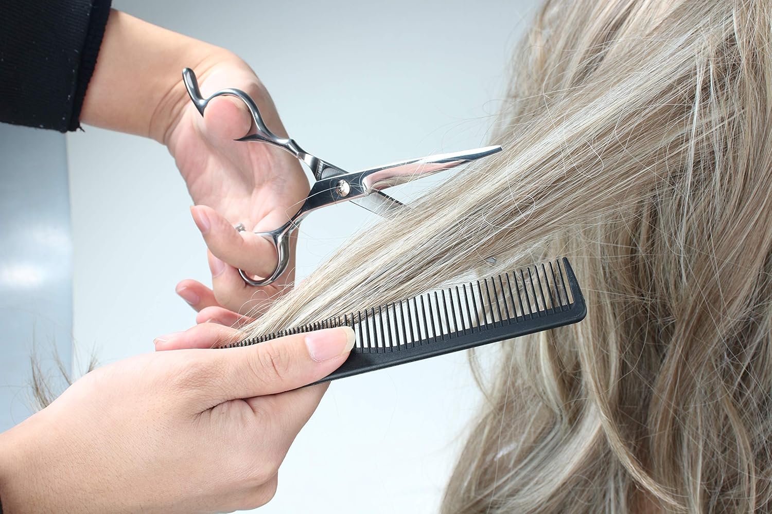 Hairdressing Scissors Flat Cut Hairs Cutting Bangs Stainless Steel Thinning Hair Teeth Scissors Professional Hair Scissor Set (Silver) : Beauty & Personal Care