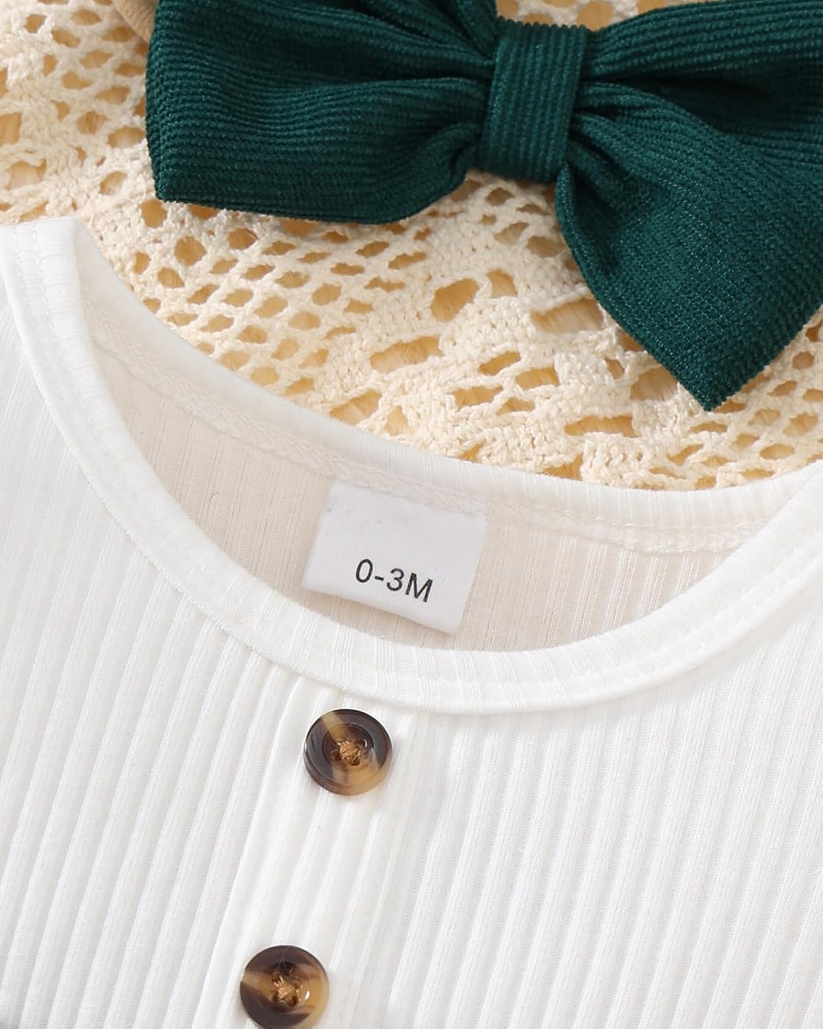 Newborn Baby Girl Fall Winter Outfits Infant Ribbed Romper Dress Ruffle Long Sleeve Clothes Jumpsuit with Bow Headband - Image 5