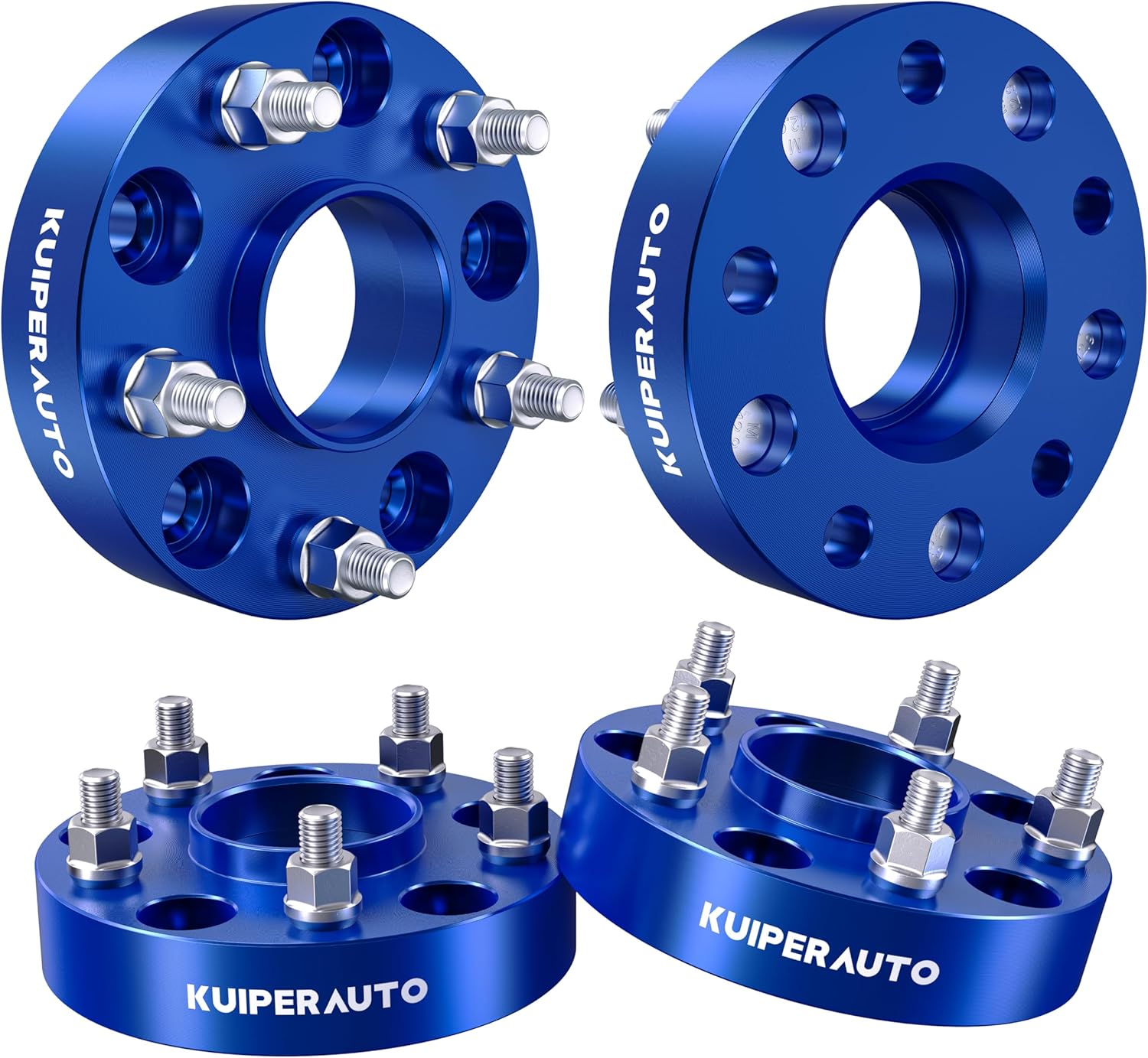 5x5 Hubcentric Wheel Spacers, 1.5 inch 5X127mm Forged Wheel Adapters Compatible for 07-18 Jeep Wrangler, Compatible for 06-10 Jeep Commander XK, 1/2"-20 Studs 71.5mm Center Bore 4PCS Blue