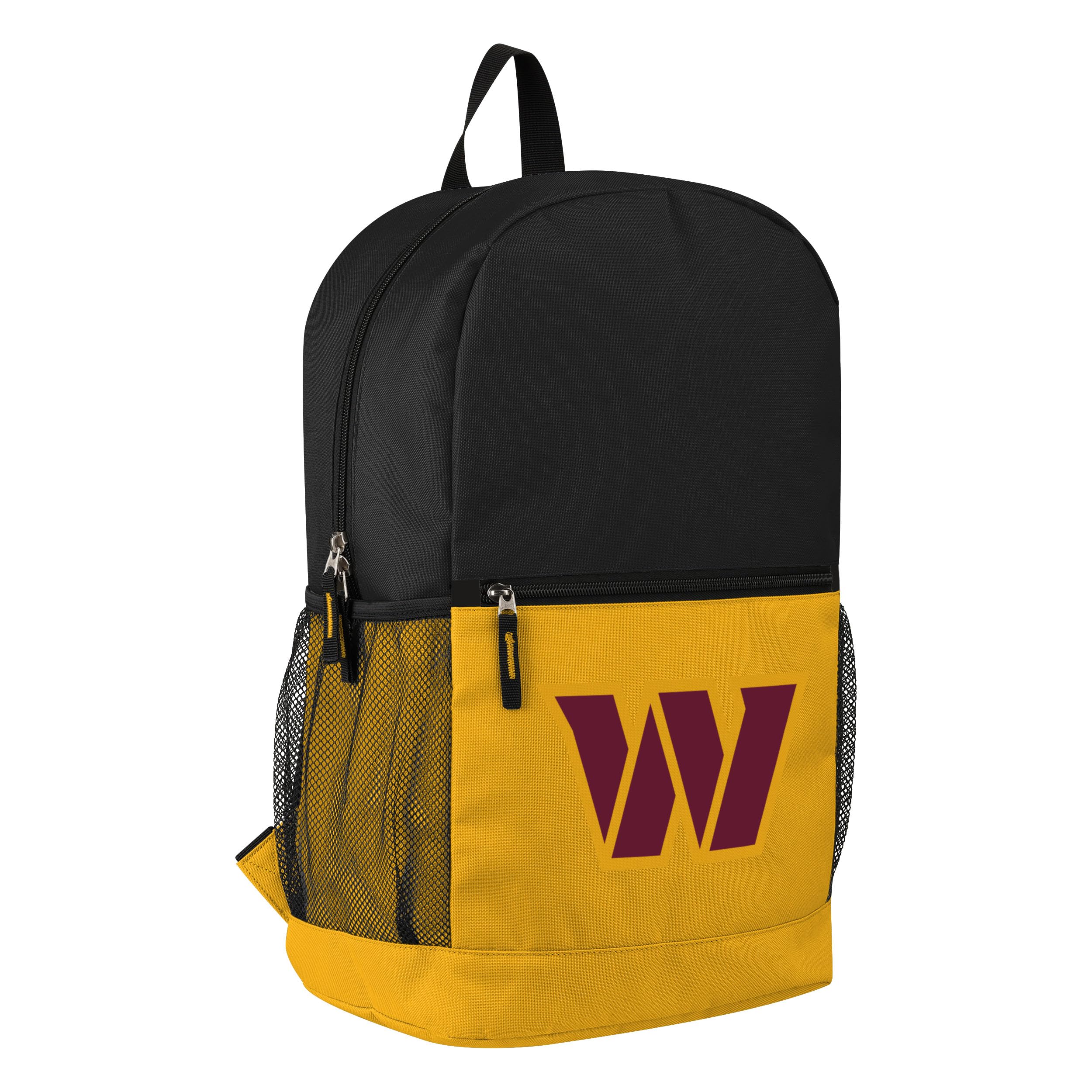 FOCO NFL Officially Licensed Football Team Color Primary Logo 2 Tone Big Logo Color Block School Bag Travel Backpack - Washington Commanders