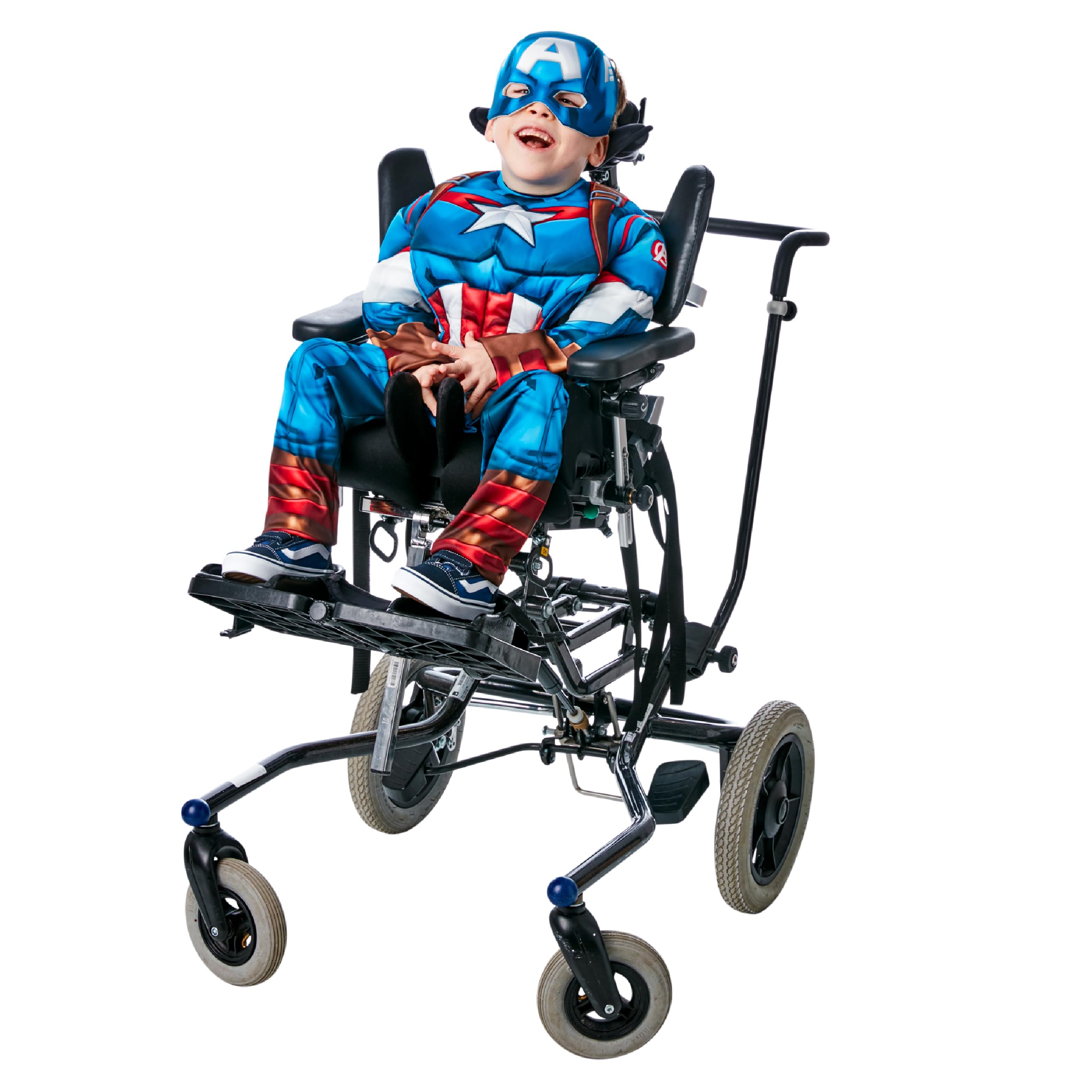 Rubies Official Marvel Captain America Adaptive Child Costume, Kids Fancy Dress, Size Small Halloween Halloween
