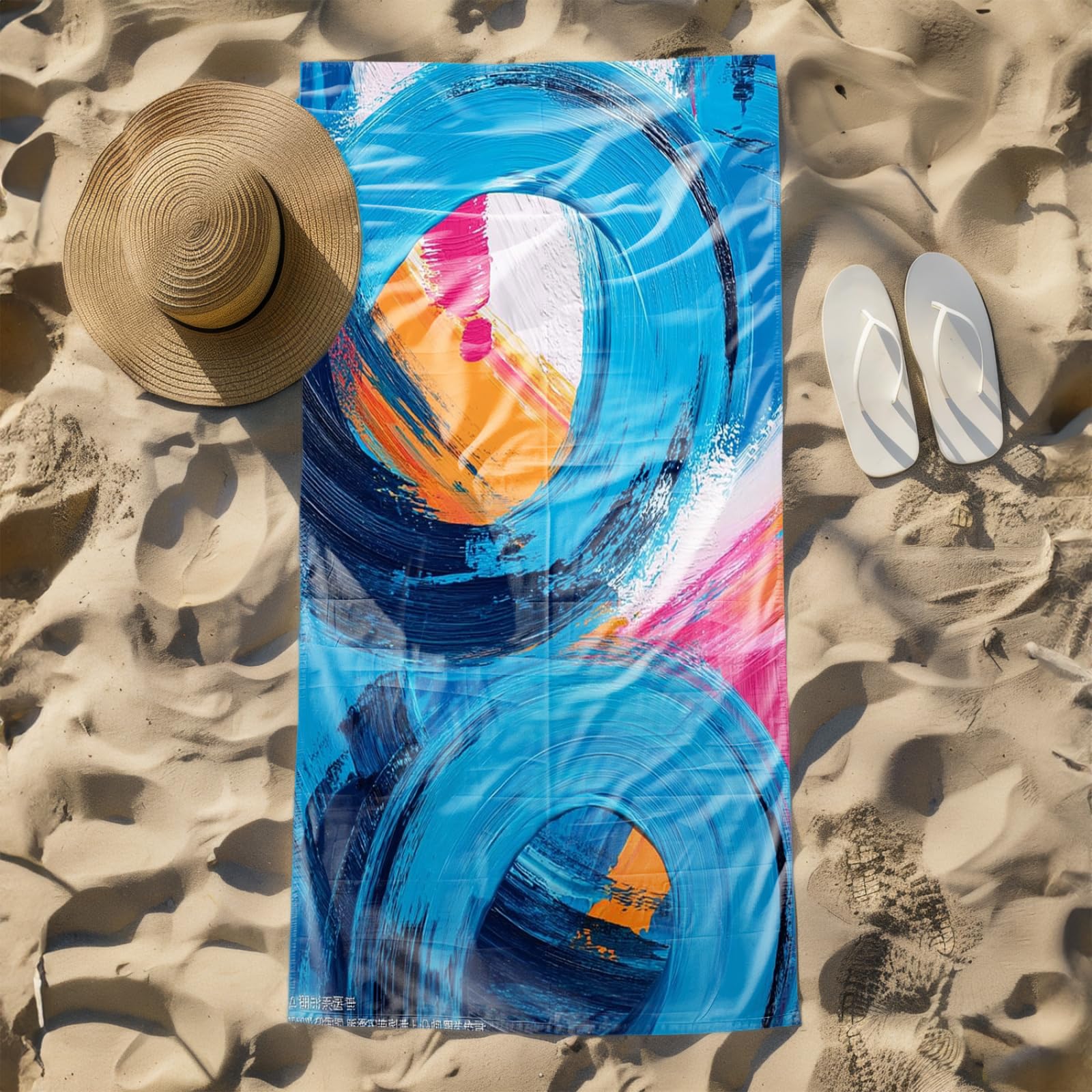 Genérico Toalla Playa 180X100 Abstracto Azul Claro Grande Toallas de Piscina Grandes Anti Arena Secado Rápido Gimnasio Hombre Mujer Lavable A Máquina Regalo