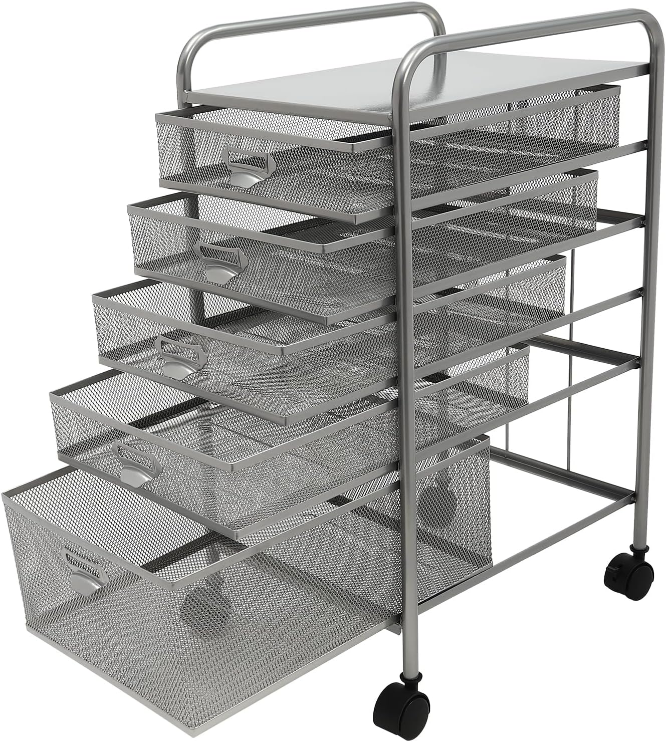 Amazon.com: Rolling Carts with Wheels and Drawers, Metal Mesh 5 tier ...