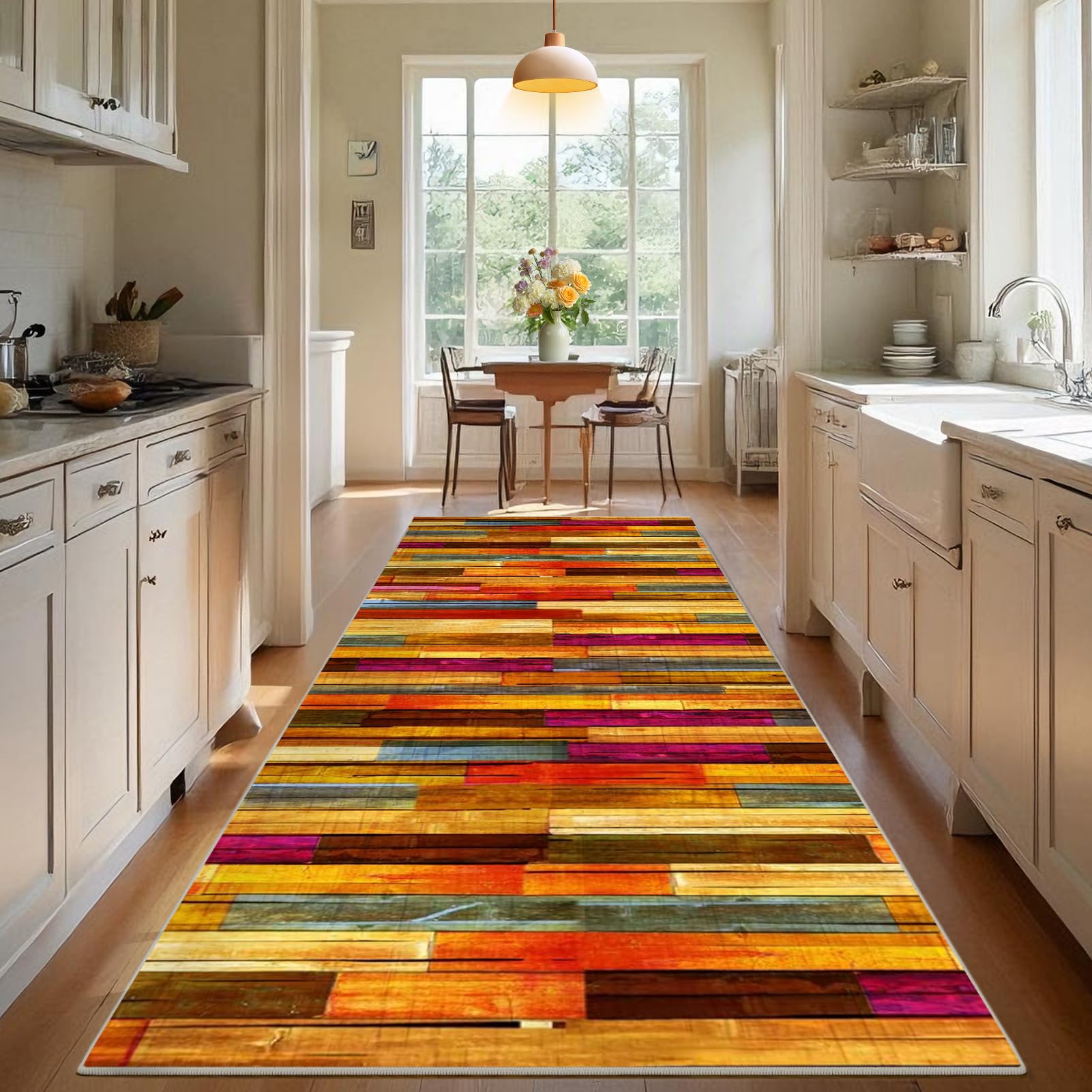 Tehwdaiyou Colorful2 Long Runner Rug For Hallway, Washable Carpet Runner Rug For Kitchen, Non-Slip Extra Long Entryway Runner Rug, Laundry Bedroom Room Rug Runner, Long Hallway Hall Runner Narrow Rugs 40 X 500 Cm
