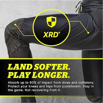 Storelli Womens NoBurn BodyShield GK Goalkeeper Leggings Padded Soccer Goalie Pants with XRD Impact Protection