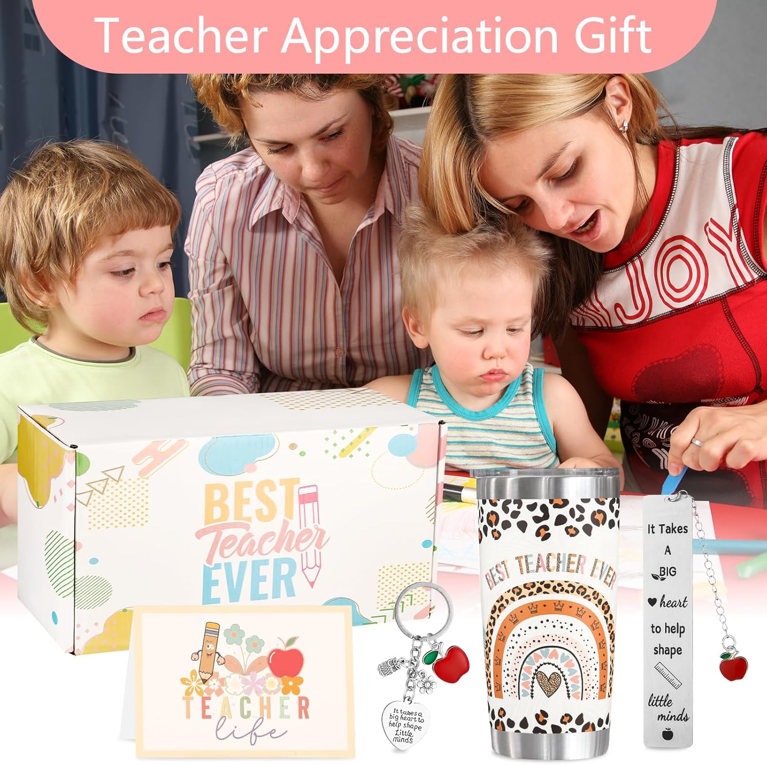 Teacher Appreciation Gift 20oz Teacher Tumbler Teachers Gifts for Women Unique Gifts from Students Thank You Basket Box for Teachers Day/Retirement/Christmas/End of The Year