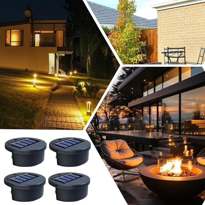 Pzuryhg Solar Pool Lights, Solar Powered Pool Light, 4 Pieces Bright Waterproof Lamps Decorative for Railing, Tree, Landscaping, Porch, Deck, Party, Lawn, Outside Patio, Swimming, Backyard Garden, 6.5x2.7cm photo 3