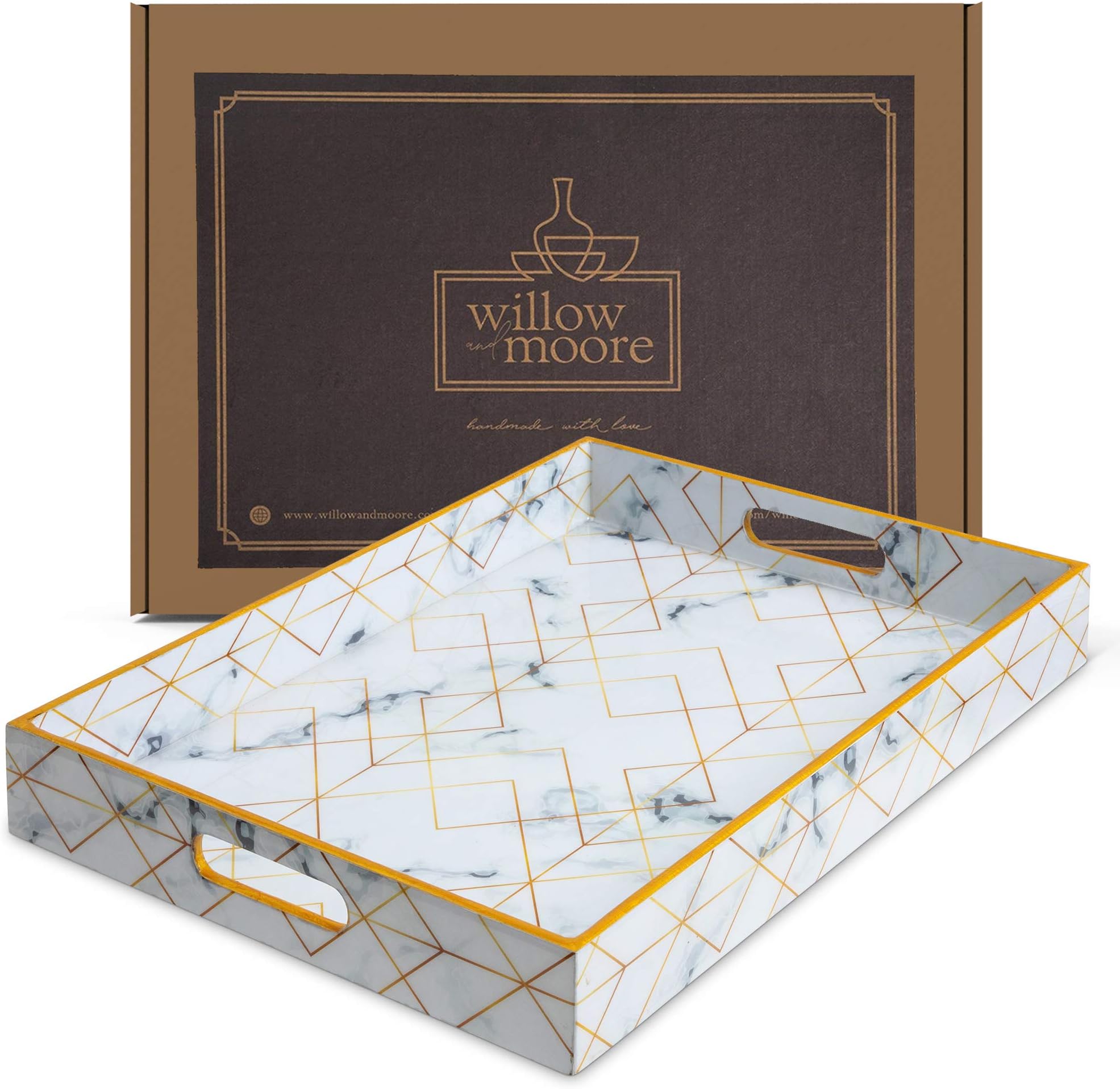 White and gold tray Clearance