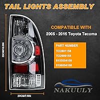 Vista 2 de Nakuuly Conjunto de luz trasera compatible con Tacoma Pickup 2005-2015 para conductor y pasajero, luces traseras LED, conjunto de señal de freno