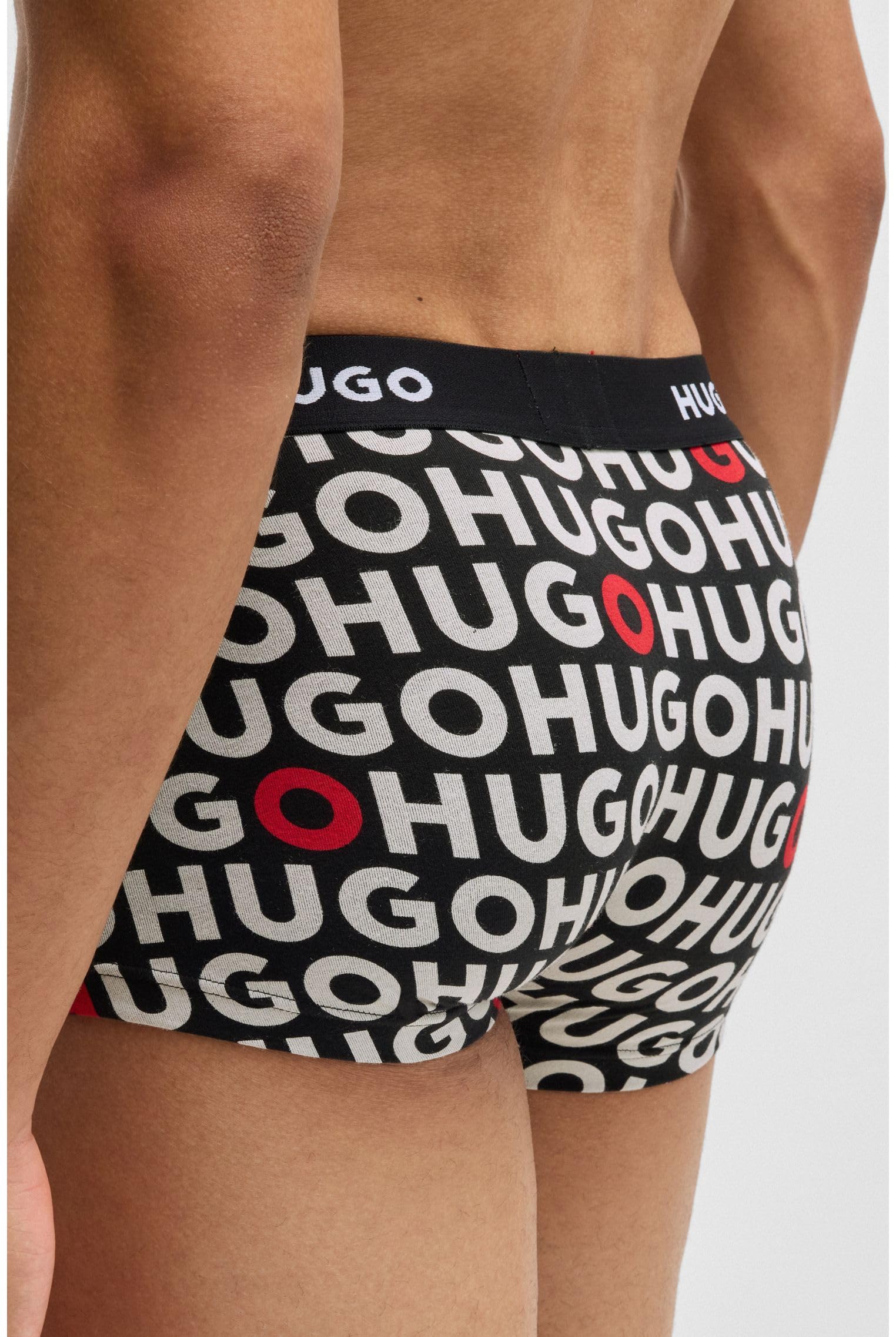 Hugo Paquete de 3 Calzoncillos Elásticos de Algodón con Logotipo Llamativo Bañadores Ajustados para Hombre Hombre