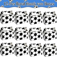 Vista 3 de Tevxj Paquete de 12 cajas de regalo para fiesta de fútbol, bolsas de dulces de fútbol, bolsas de golosinas y aperitivos para fiestas deportivas