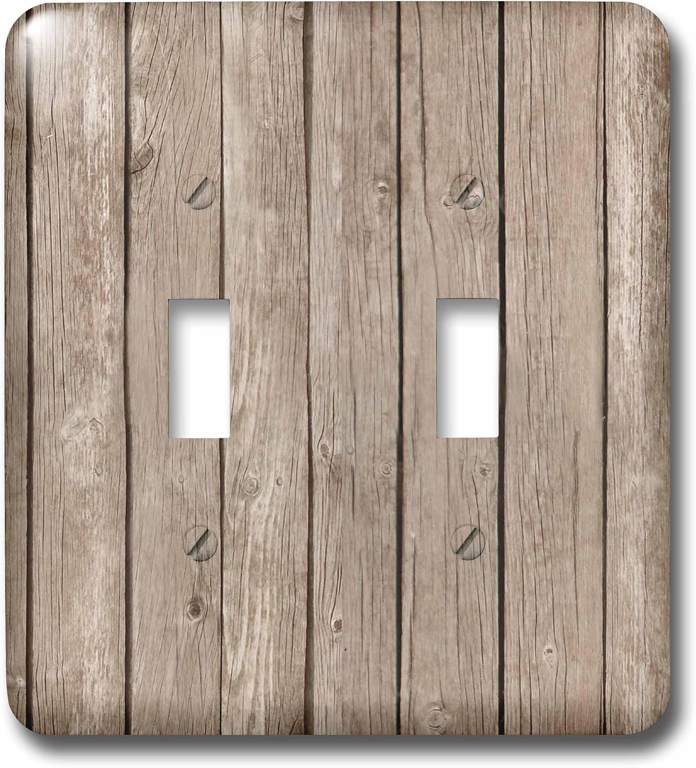 3dRose lsp_195660_2 Rustic Faux Image Of Wood - Double Toggle Switch