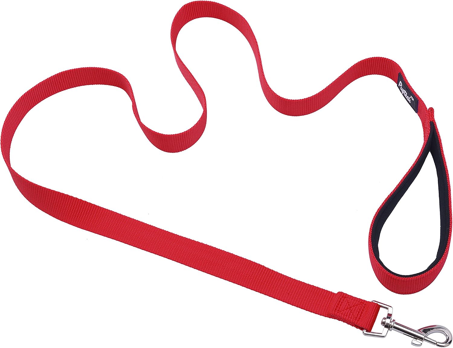 PUPTECK Dog Training Leash Durable Nylon Lead with Padded Handle for Pet Puppy, Red Large
