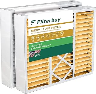 Filterbuy 20x20x5 Air Filter MERV 11 Allergen Defense (2-Pack), Pleated HVAC AC Furnace Air Filters Replacement for Honeywell FC100A1011 and Lennox X0585 (Actual Size: 19.63 x 19.81 x 4.38 Inches)