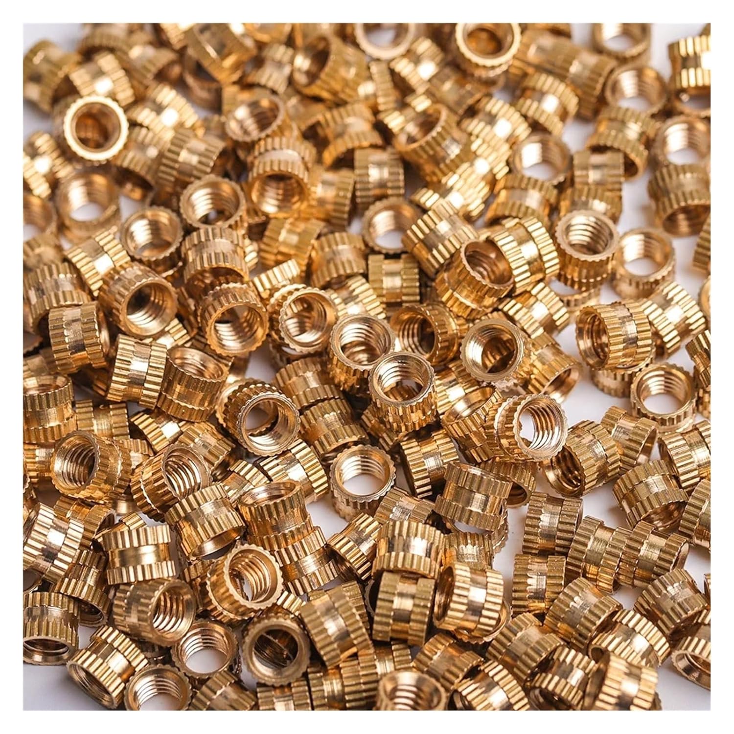 M1 to M10 All Size Brass Insert Nuts 5/100pcs Hot Melt Knurled Thread Heat Injection Molding Embedment Copper Embed Inserts Nut 75Pcs(L 5mm,M2(OD 3.2mm) 75Pcs)